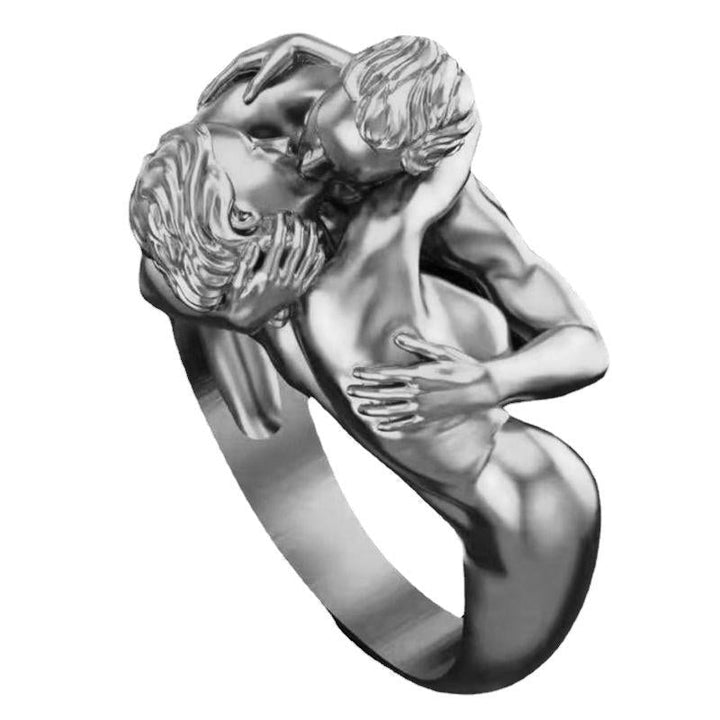 Dame Guld & Sølv Art Deco Ring - Håndlavet, galvaniseret, elegant design