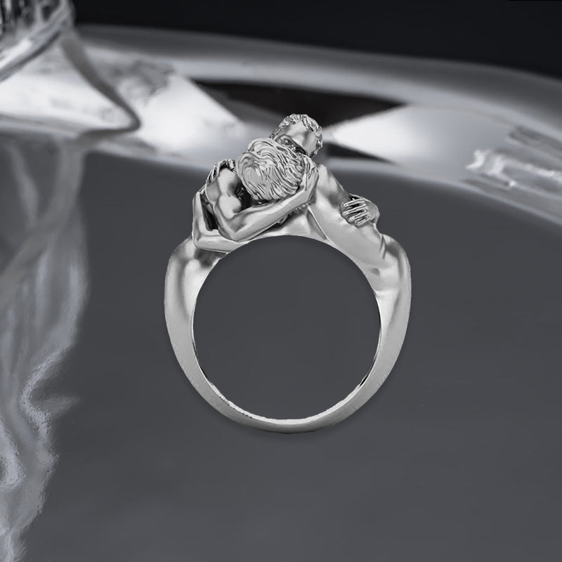 Dame Guld & Sølv Art Deco Ring - Håndlavet, galvaniseret, elegant design