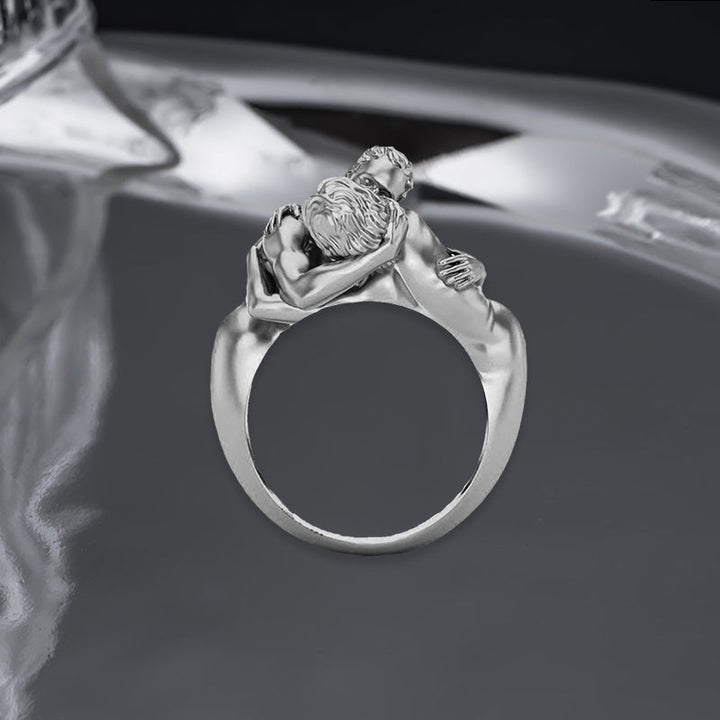 Dame Guld & Sølv Art Deco Ring - Håndlavet, galvaniseret, elegant design