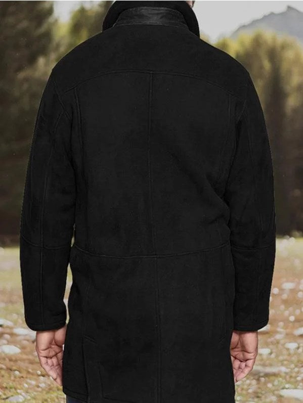 Dame 3/4 lang jakke i merinould, elegant design; brune nuancer, blødt for og vandtæt materiale.