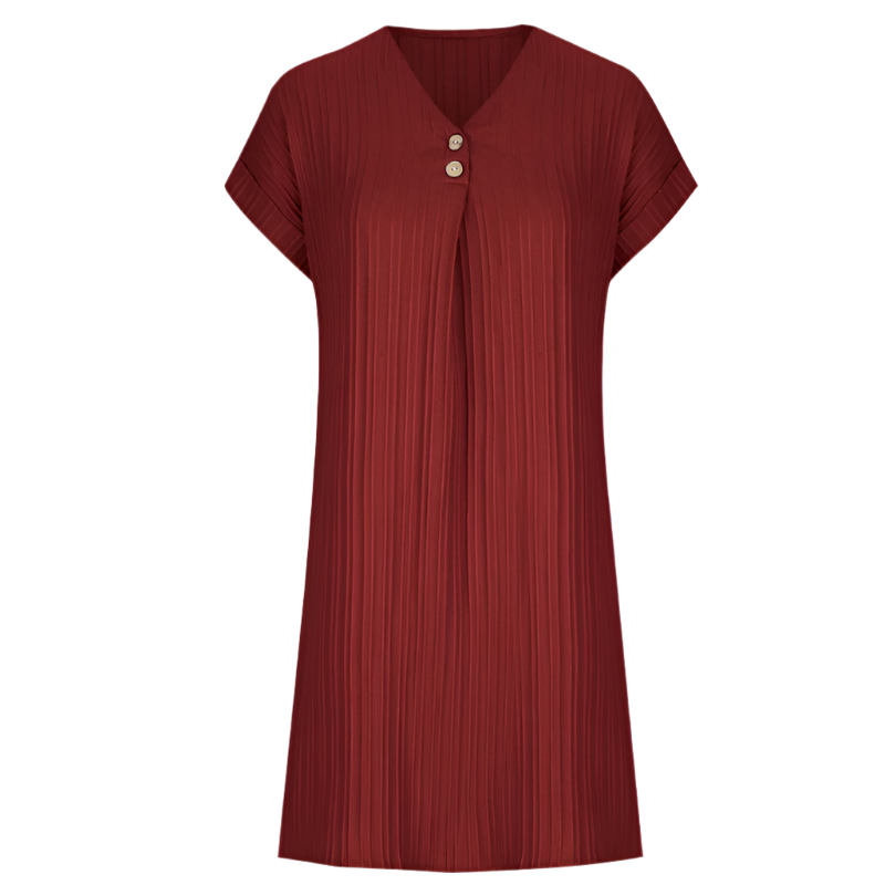 Dame mini kjole med V-udskæring, minimalistisk design, flotte farver, afslappet og festlig stil.