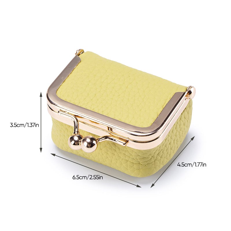 Dame miniskrin i ægte læder, retrostil, elegant og kompakt. Fås i flere farvemuligheder.