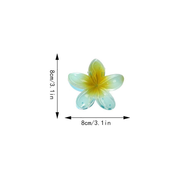 Damefler multifarvet blomstermønstret hårklemme, 3D-blomstertema, forstærket materiale, lilla, lyserød, blå, gul, p