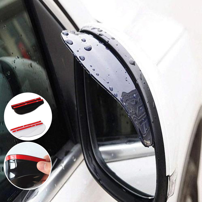 Dame sort/klar bakspejl regnslag, stilfuldt og holdbart PVC, nemt at installere med 3M tape.