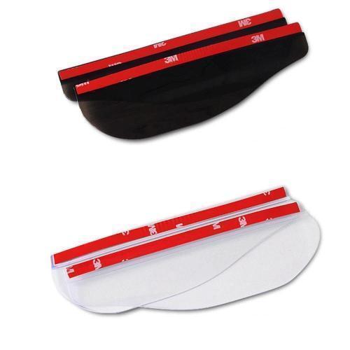 Dame sort/klar bakspejl regnslag, stilfuldt og holdbart PVC, nemt at installere med 3M tape.
