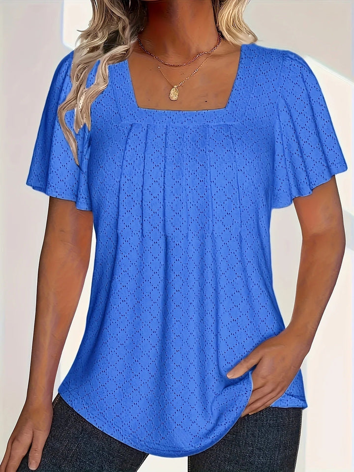 Dame Hollow Flounce Halterneck Top - Hvid, S