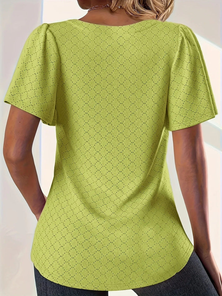 Dame Hollow Flounce Halterneck Top - Blå, M