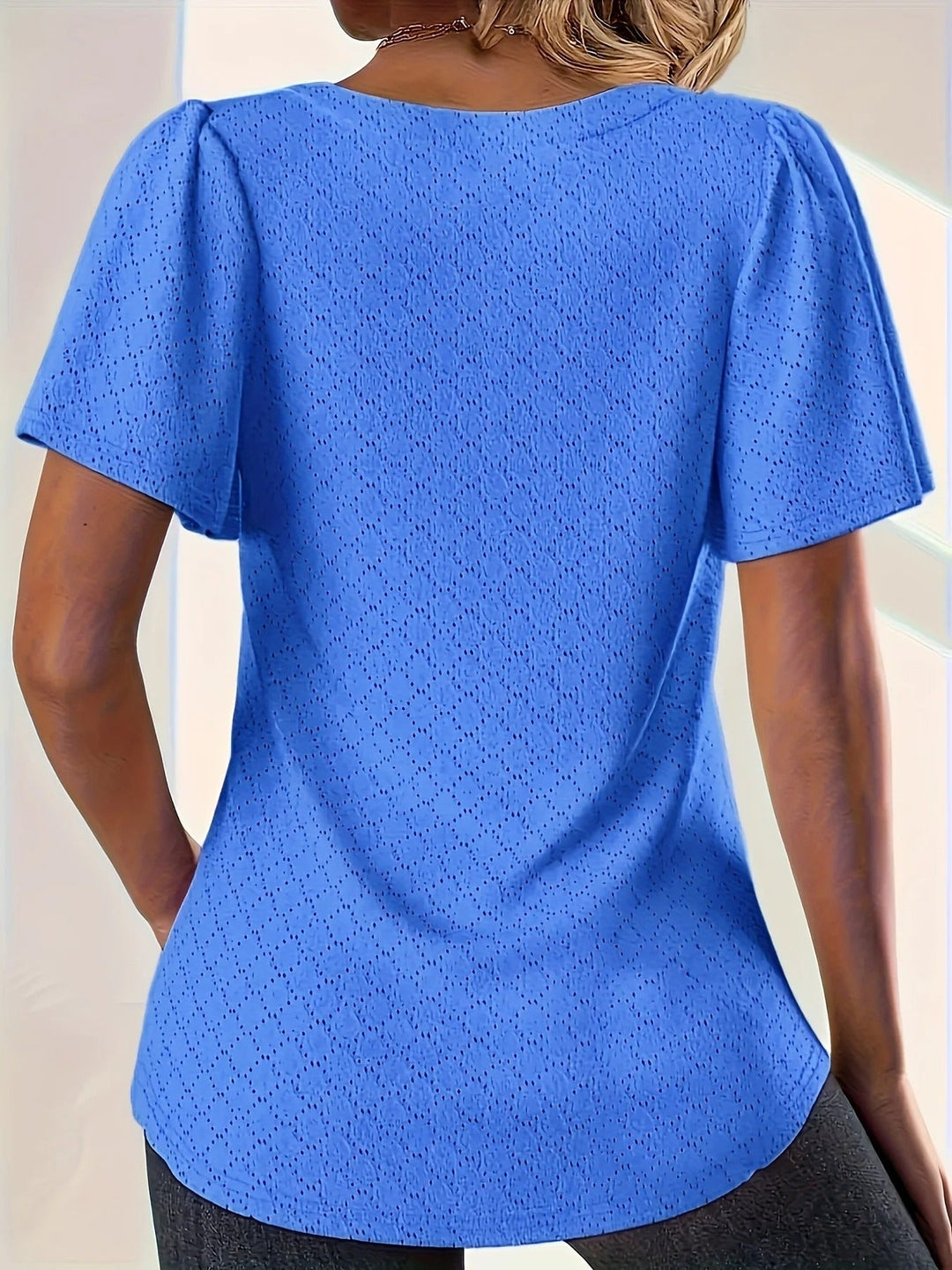 Dame Hollow Flounce Halterneck Top - Hvid, L