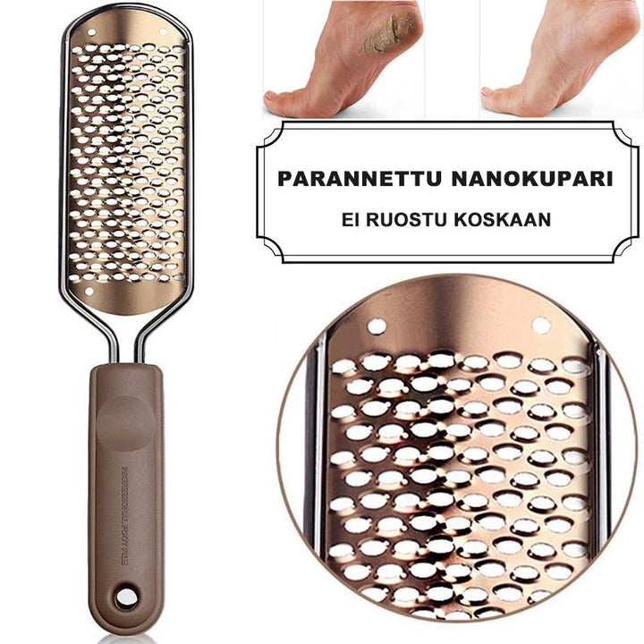 Dame pedi-fodrasp med metaloverflade, ergonomisk håndtag, fjerner hård hud, sølvfarvet, skønhedspleje