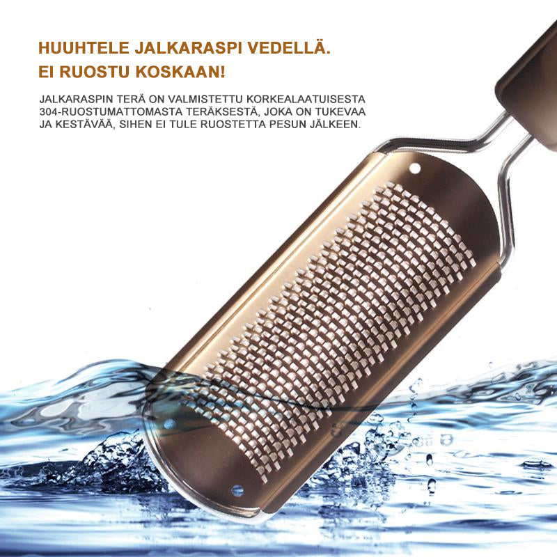 Dame pedi-fodrasp med metaloverflade, ergonomisk håndtag, fjerner hård hud, sølvfarvet, skønhedspleje