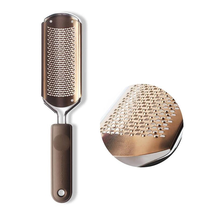 Dame pedi-fodrasp med metaloverflade, ergonomisk håndtag, fjerner hård hud, sølvfarvet, skønhedspleje