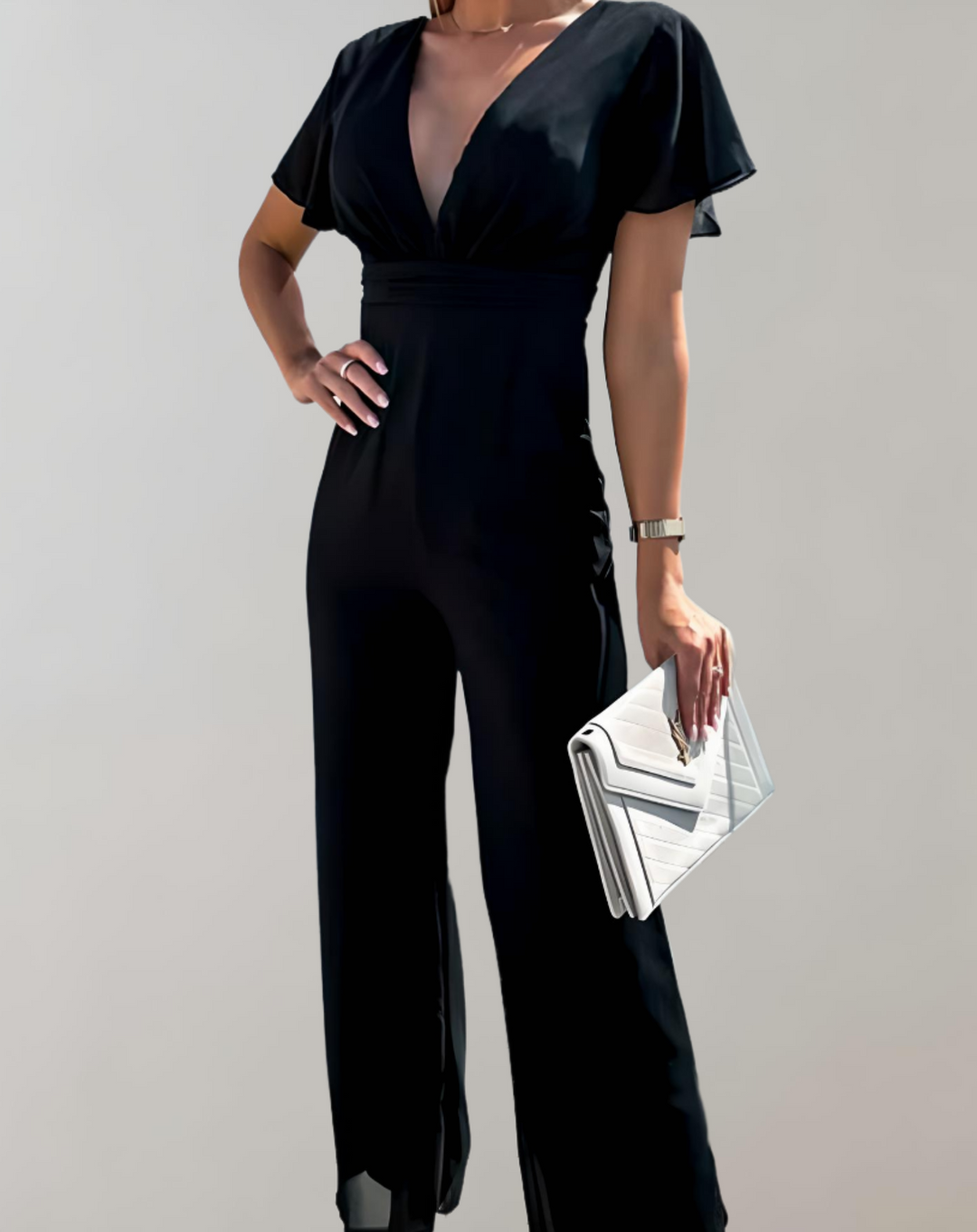 Brede ben på dame jumpsuit