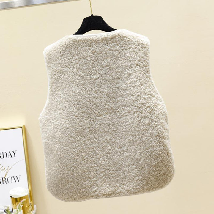 Naisten pehmeä fleece talvitakki lammastakkivärissä, monivärinen, tyylikäs, lämmin ja mukava, yhteensopiva eri asusteiden kan