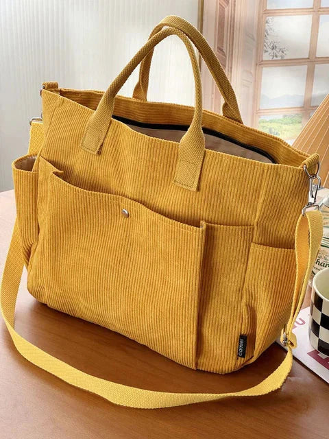 Damehåndtaske Blød Snøremateriale Multifunktionel Stilfuld og rummelig til hverdagsbrug
