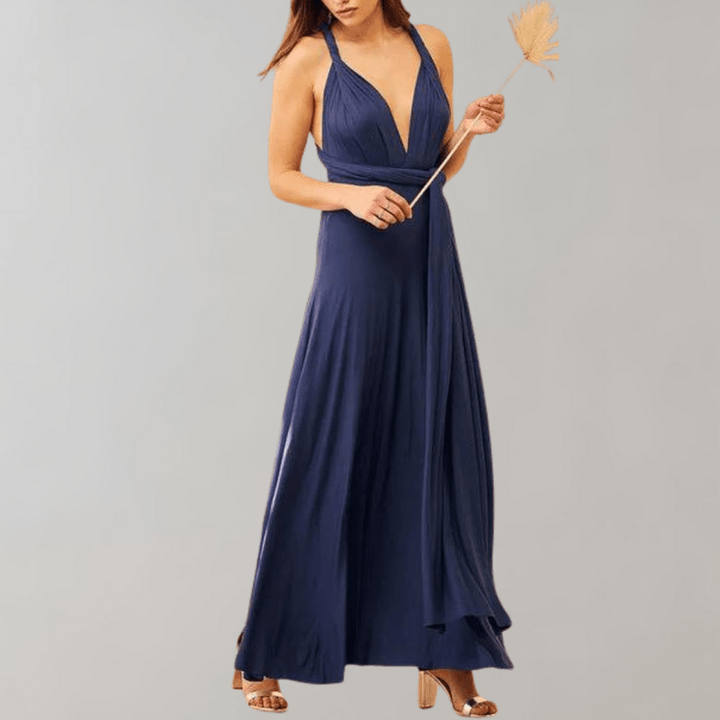 Dame Maxi Kjole Langærmet Alsidi<span style="display: none;">k stil, elegant feminin silhuet, alsidigt design, blødt åndbart stof.</span>