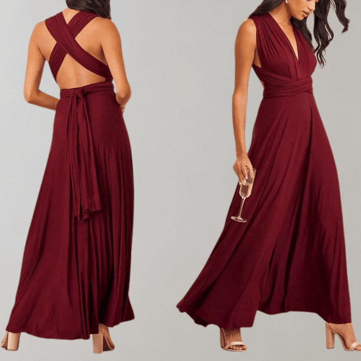 Dame Maxi Kjole Langærmet Alsidi<span style="display: none;">k stil, elegant feminin silhuet, alsidigt design, blødt åndbart stof.</span>