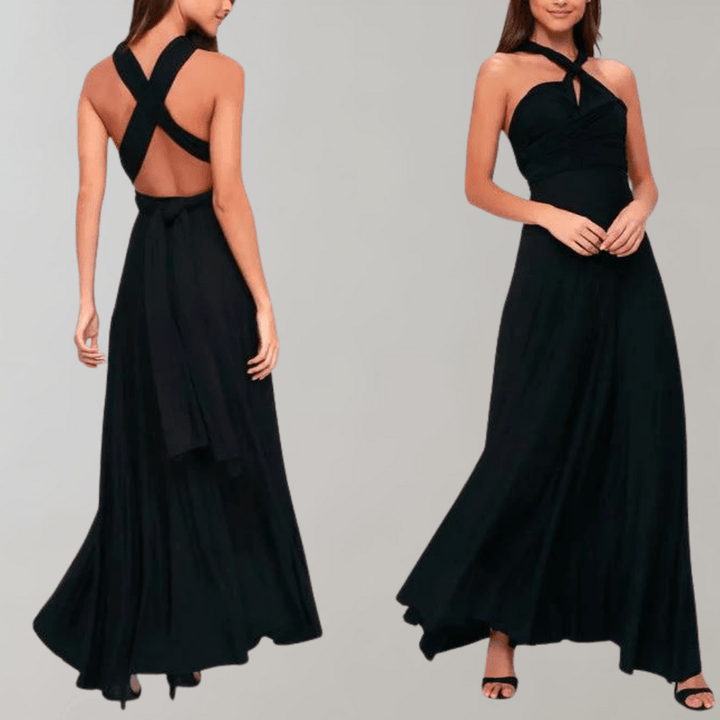 Dame Maxi Kjole Langærmet Alsidi<span style="display: none;">k stil, elegant feminin silhuet, alsidigt design, blødt åndbart stof.</span>