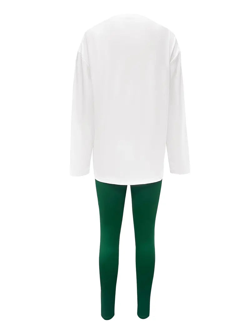 Dame langærmet rund hals t-shirt i bomuld, klassisk design, flere farver, alsidigt tøj.