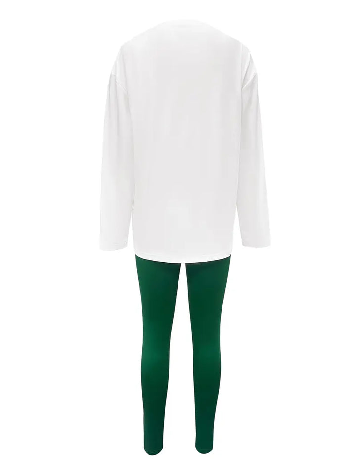 Dame langærmet rund hals t-shirt i bomuld, klassisk design, flere farver, alsidigt tøj.