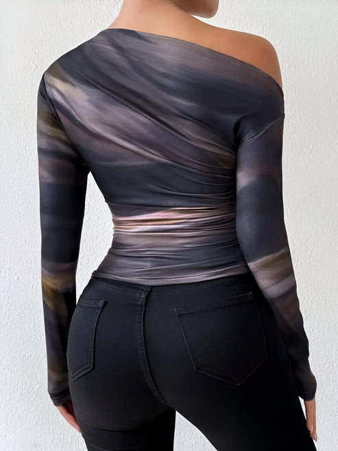 Detaljer om dame langærmet T-shirt: lange ærmer, alsidig kombination, holdbart design.