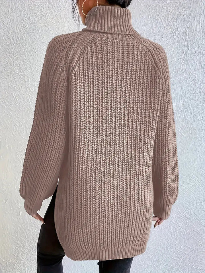 Dame premium turtleneck strik, blød og alsidig, tidløst design til efterår og vinter.