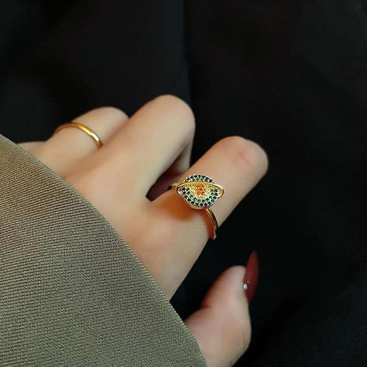 Dame roterende galakse ring, metallegering, sølvfarvet, lindrer angst og fremmer mental beroligelse.