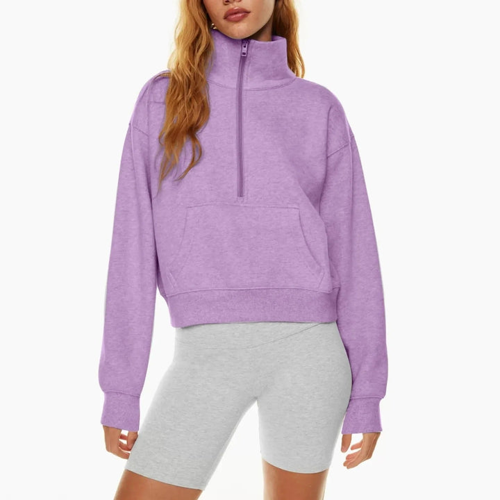 Naisten pystykauluksinen fleece-villatakki, pehmeä ja lämmin. Sopii arkeen tai retkeilyyn, saatavilla eri väreissä.