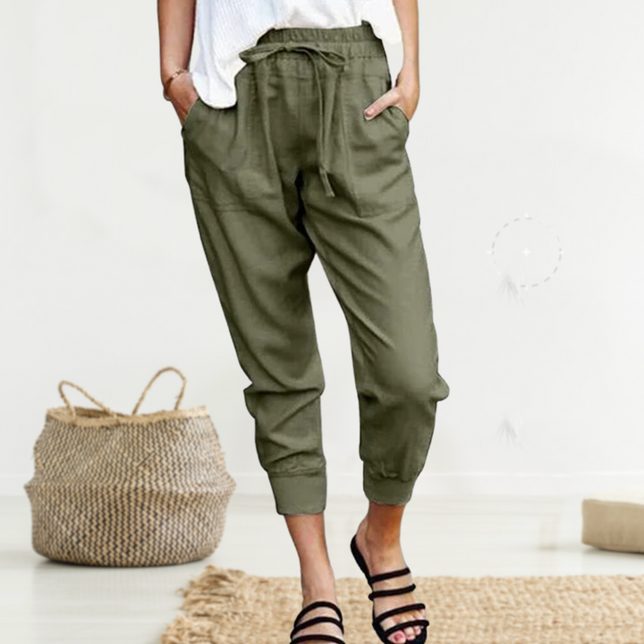 Dame afslappede shorts med linnedlook, let materiale, ensfarvet, alsidigt design, perfekt til fritidsstil.