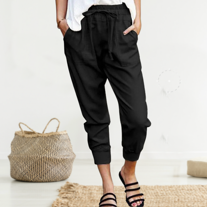 Dame afslappede shorts med linnedlook, let materiale, ensfarvet, alsidigt design, perfekt til fritidsstil.
