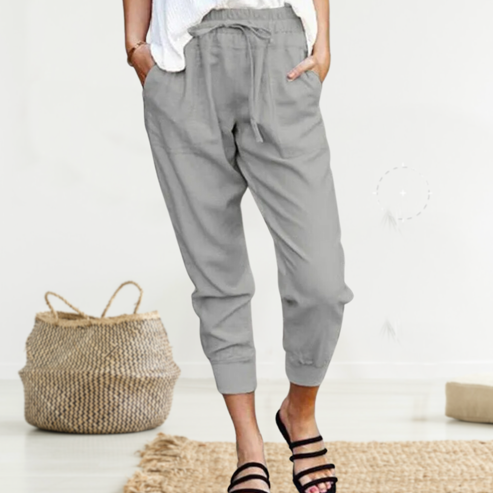 Dame afslappede shorts med linnedlook, let materiale, ensfarvet, alsidigt design, perfekt til fritidsstil.