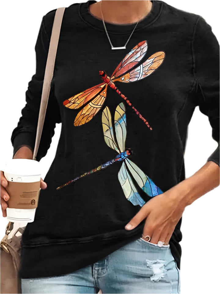 Dame Afslappet Sweater med moderne print og klare farver