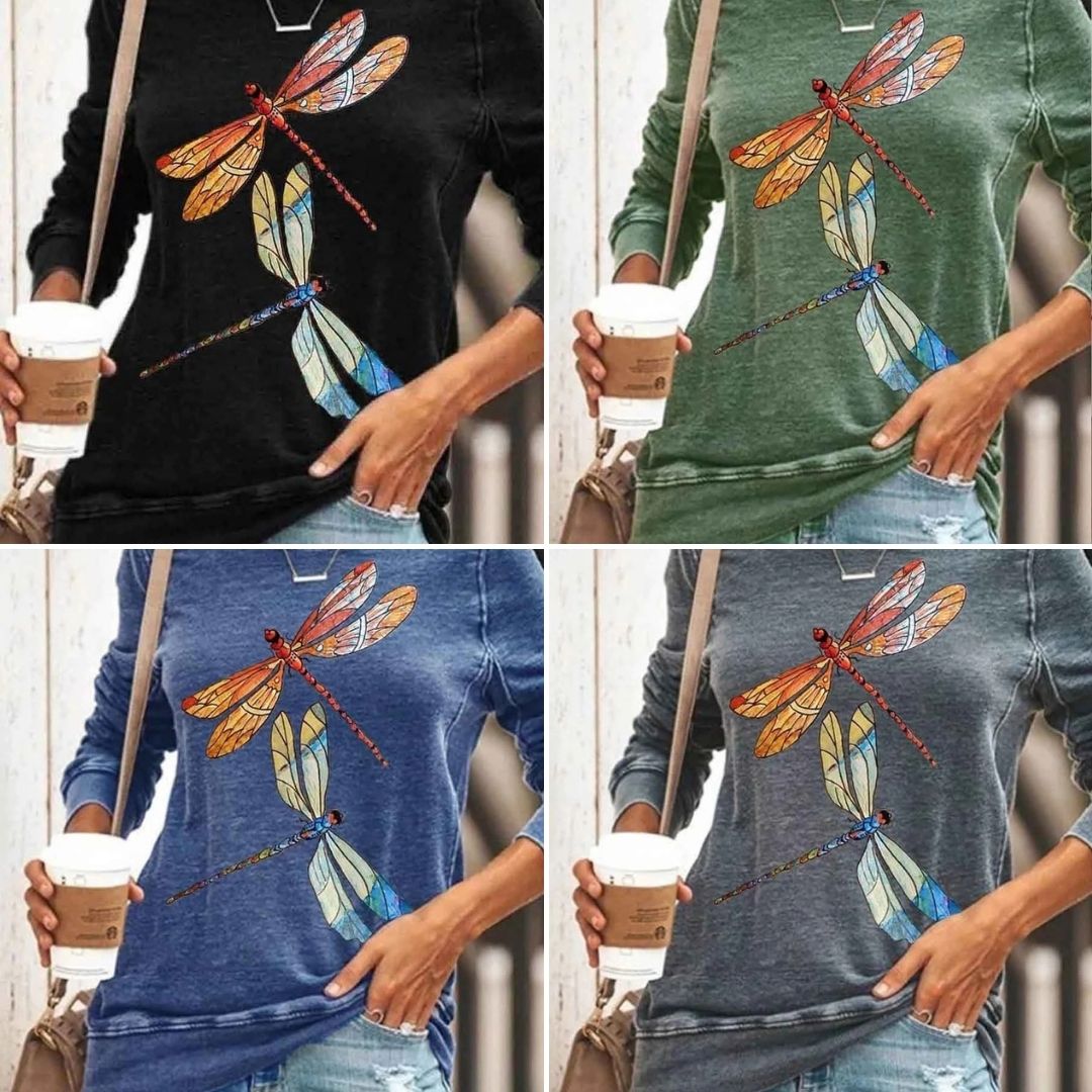 Dame Afslappet Sweater med moderne print og klare farver