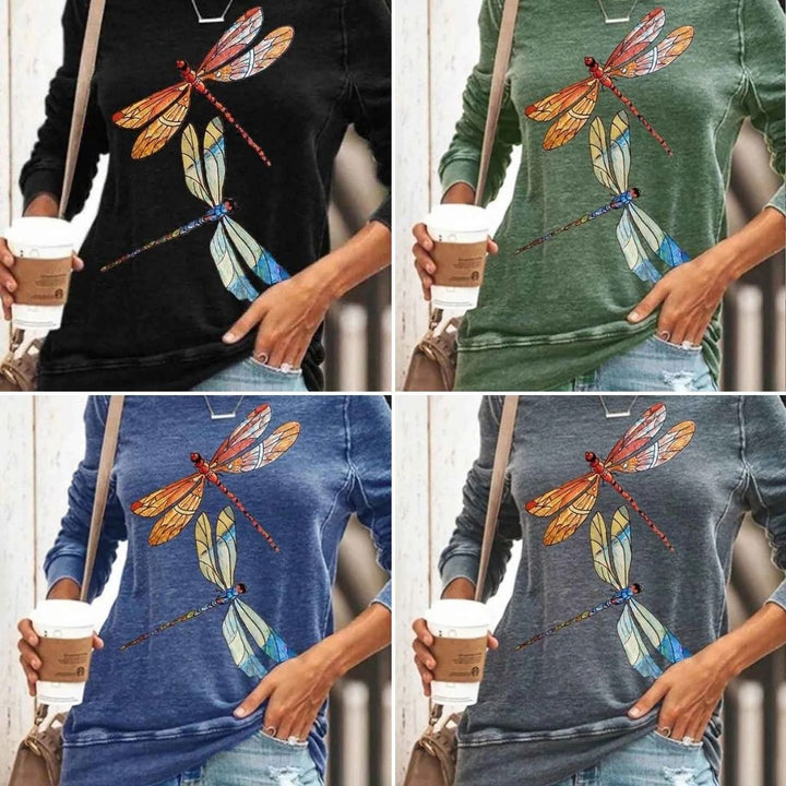 Dame Afslappet Sweater med moderne print og klare farver