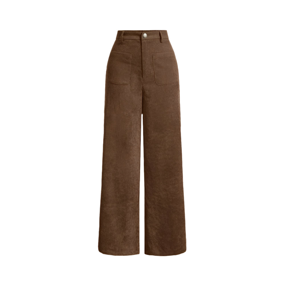 Dame retro bukser, vintage stil, multifarvet; naturlig talje, praktiske lommer.
