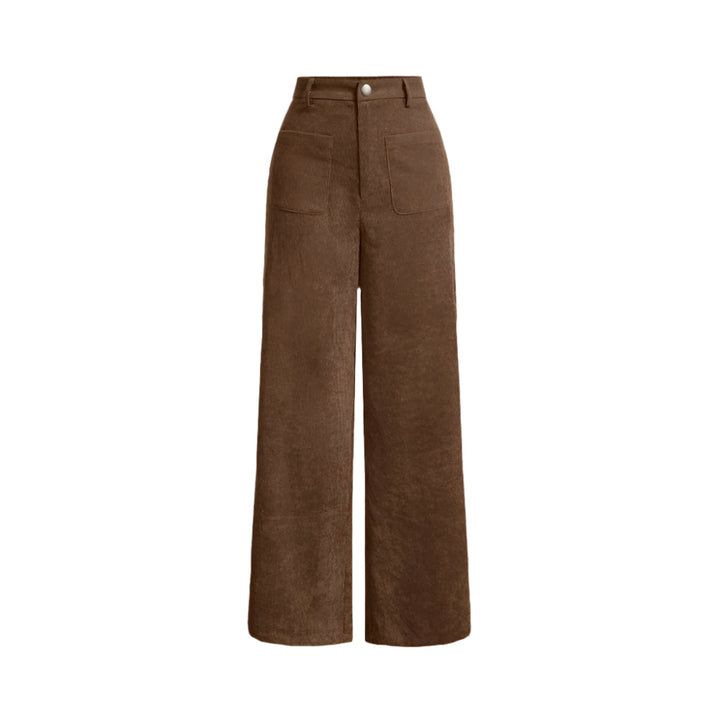 Dame retro bukser, vintage stil, multifarvet; naturlig talje, praktiske lommer.