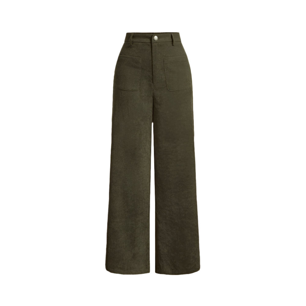 Dame retro bukser, vintage stil, multifarvet; naturlig talje, praktiske lommer.
