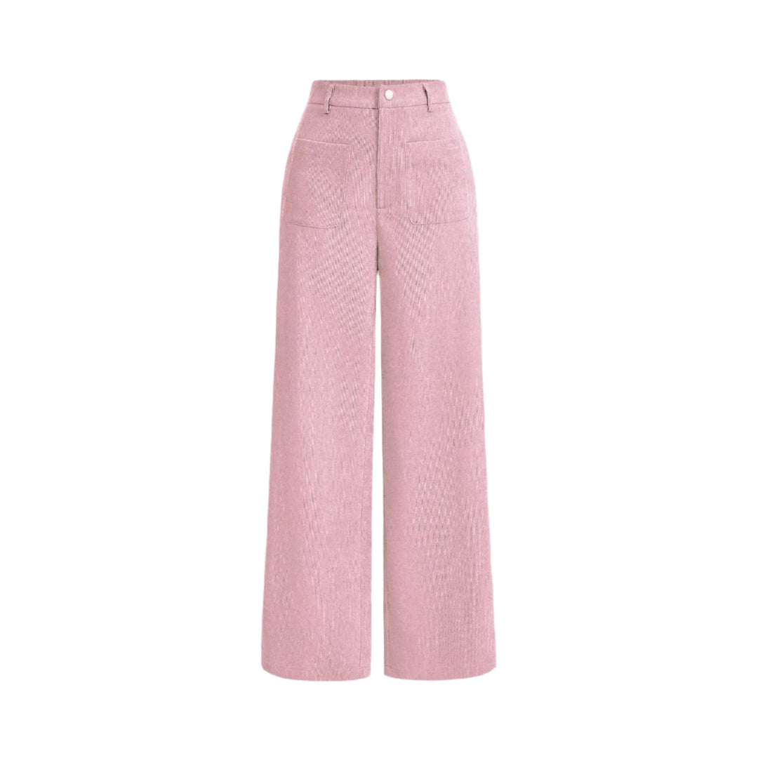 Dame retro bukser, vintage stil, multifarvet; naturlig talje, praktiske lommer.