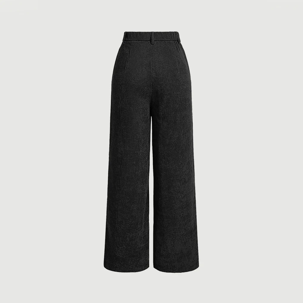 Dame retro bukser, vintage stil, multifarvet; naturlig talje, praktiske lommer.