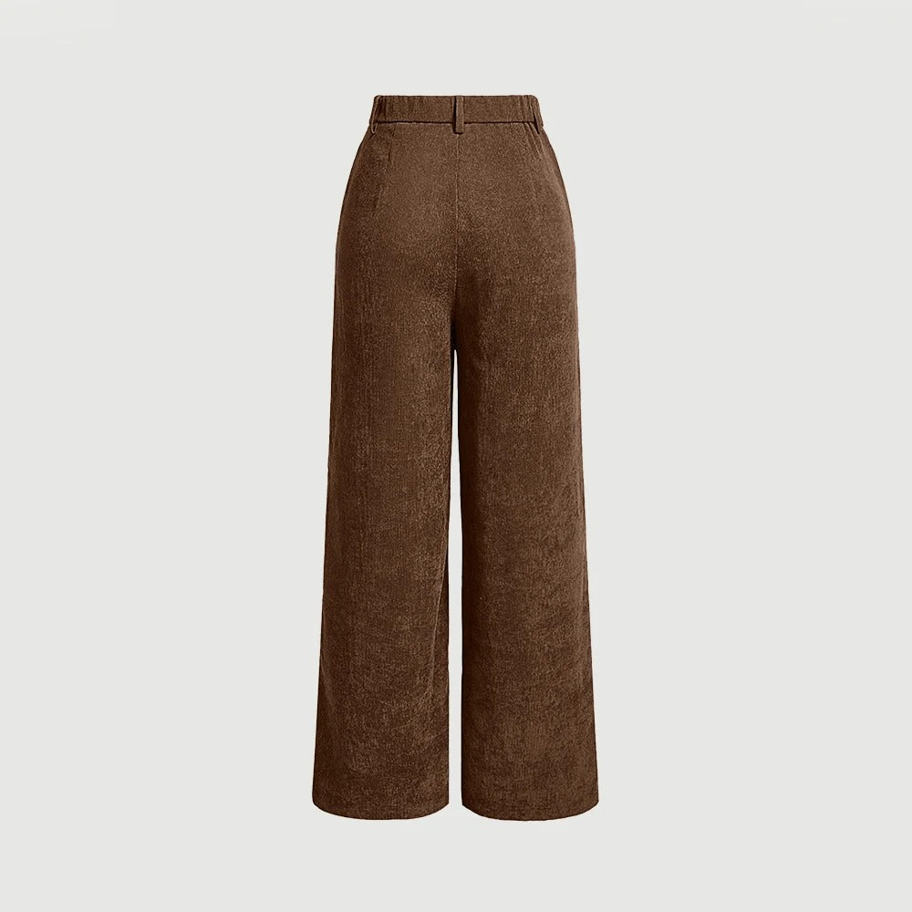 Dame retro bukser, vintage stil, multifarvet; naturlig talje, praktiske lommer.