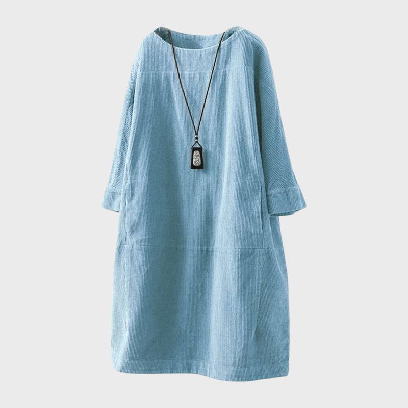 Elegant dame vintage midikjole i blød, luksuriøs kvalitet. Tidløs stil, perfekt til enhver lejlighed.