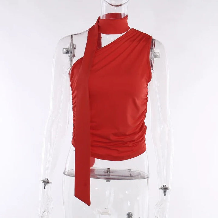 Dame Halterneck Croptop med Åben Ryg og Off-Shoulder, retro-stil, sommer top afslører skuldre og ryg.