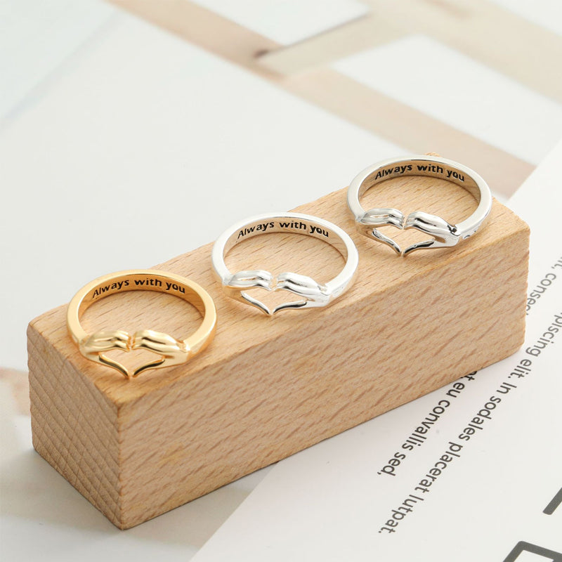 Dame hjerte ring i kobber og guld, hjerteformet, stilfuldt og elegant smykke perfekt som gave.