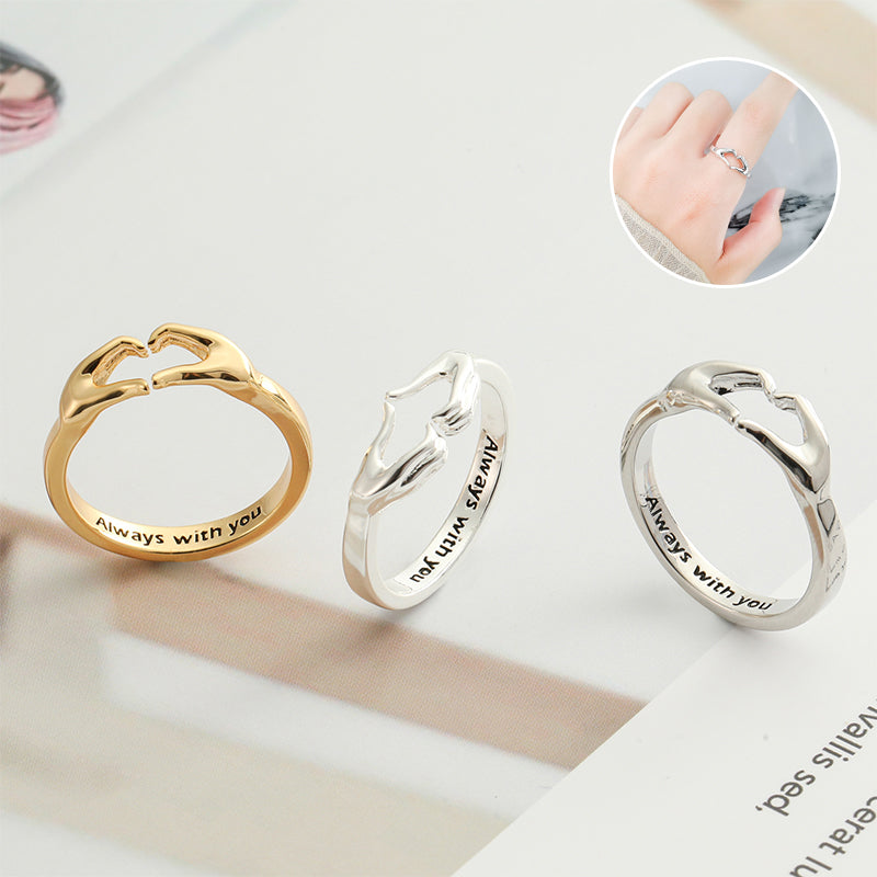 Dame hjerte ring i kobber og guld, hjerteformet, stilfuldt og elegant smykke perfekt som gave.