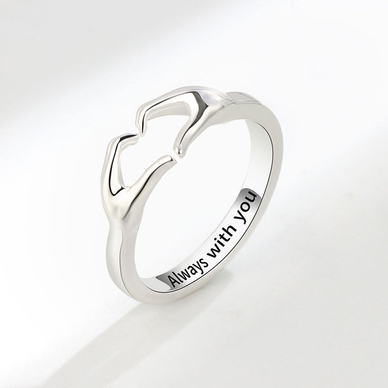 Dame hjerte ring i kobber og guld, hjerteformet, stilfuldt og elegant smykke perfekt som gave.