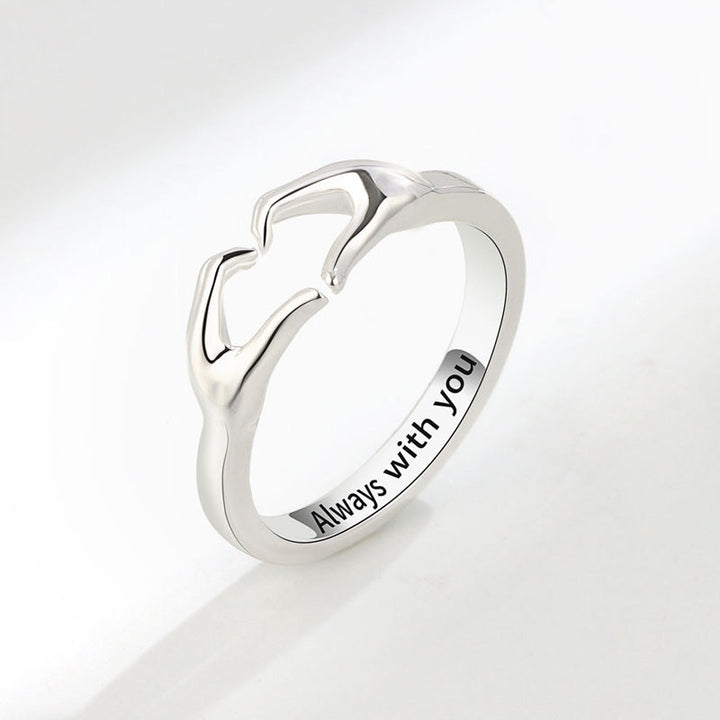 Dame hjerte ring i kobber og guld, hjerteformet, stilfuldt og elegant smykke perfekt som gave.