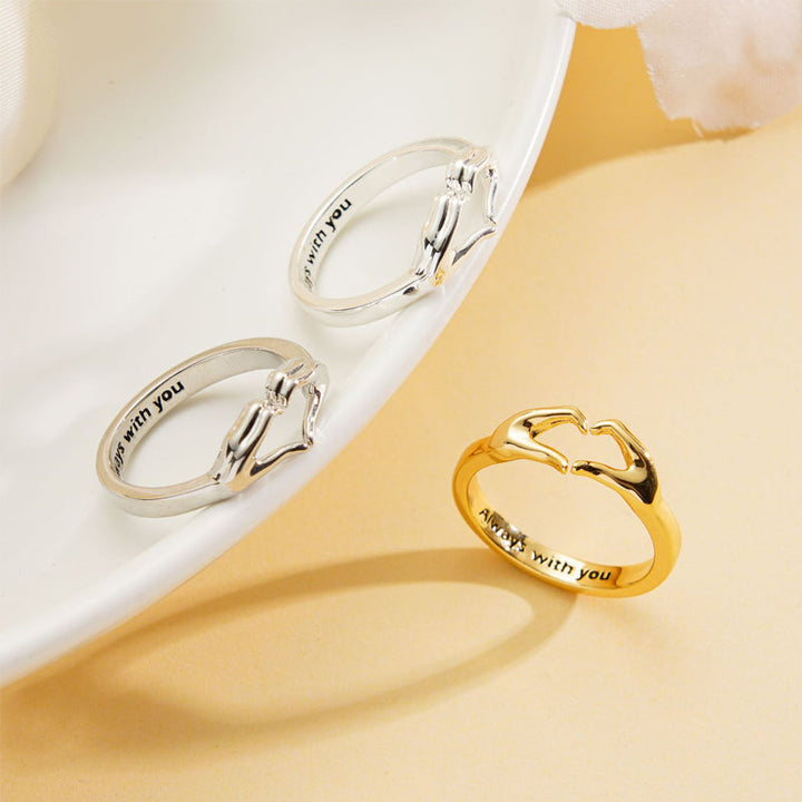 Dame hjerte ring i kobber og guld, hjerteformet, stilfuldt og elegant smykke perfekt som gave.