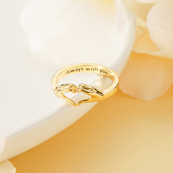 Dame hjerte ring i kobber og guld, hjerteformet, stilfuldt og elegant smykke perfekt som gave.