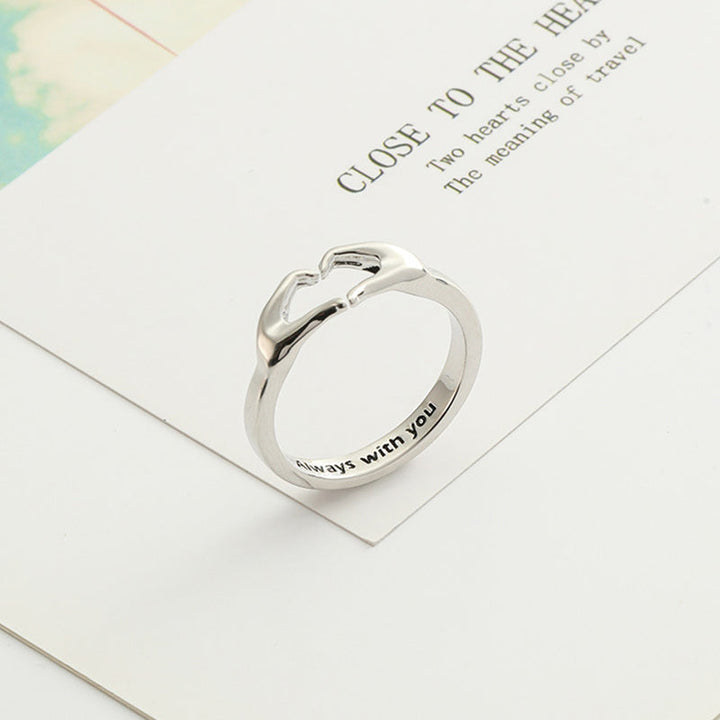 Dame hjerte ring i kobber og guld, hjerteformet, stilfuldt og elegant smykke perfekt som gave.