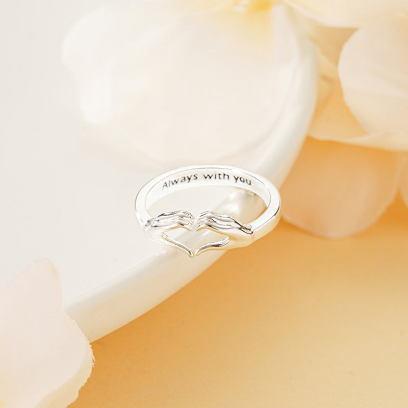 Dame hjerte ring i kobber og guld, hjerteformet, stilfuldt og elegant smykke perfekt som gave.