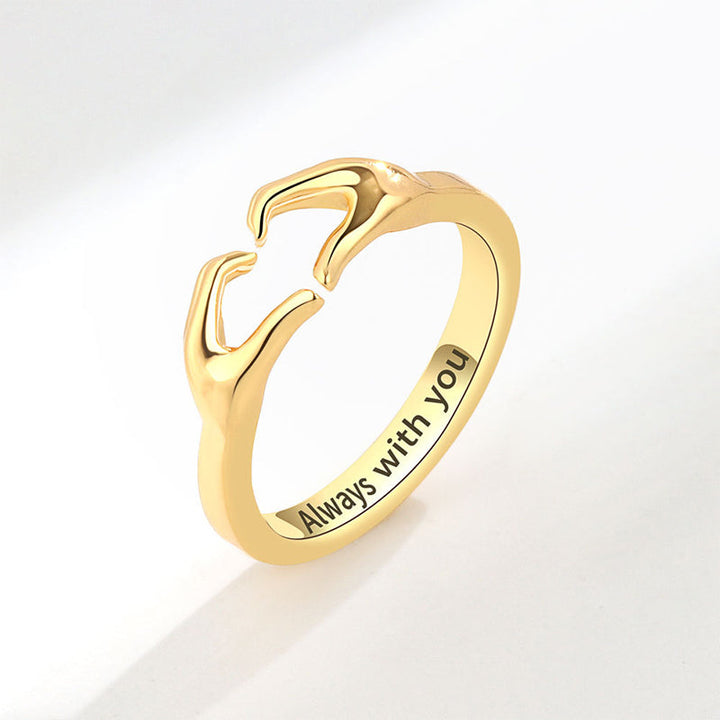 Dame hjerte ring i kobber og guld, hjerteformet, stilfuldt og elegant smykke perfekt som gave.